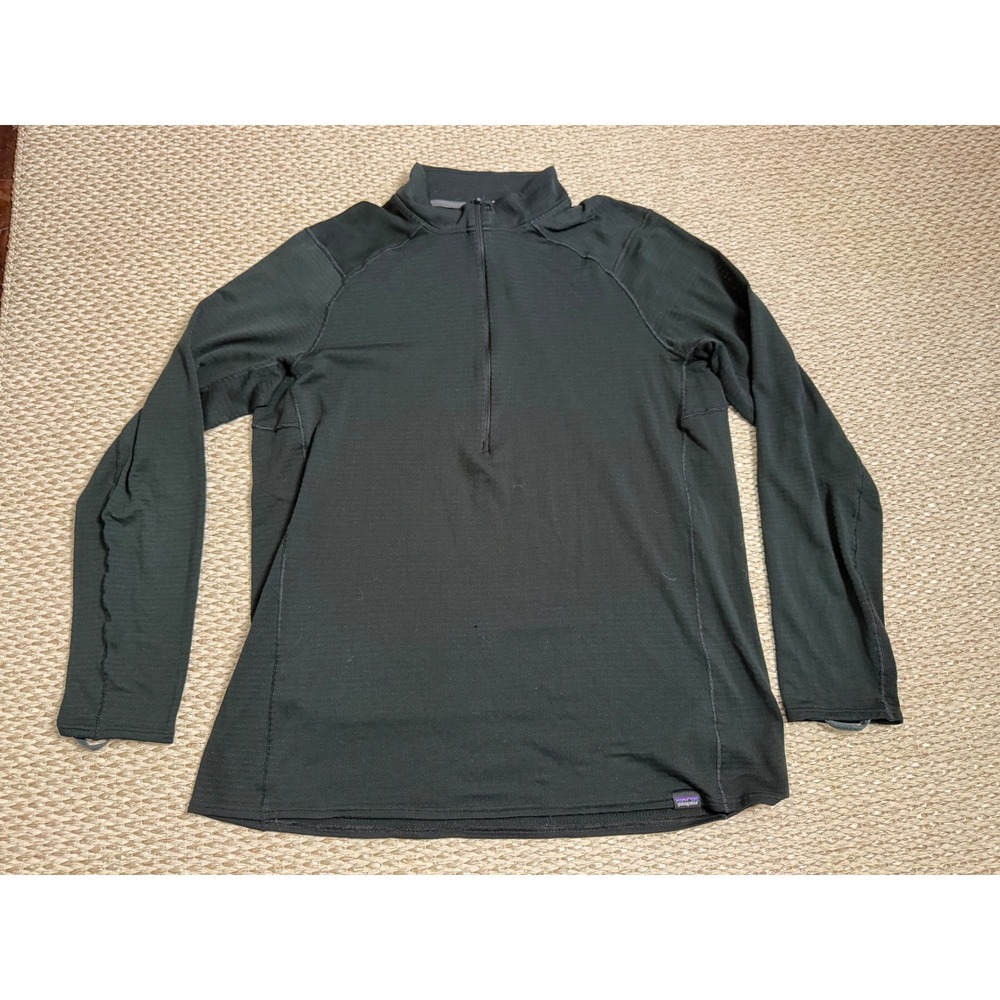 Patagonia Capilene Thermal Weight Polartec 1/4 Zip Baselayer Mens XL Black 43657